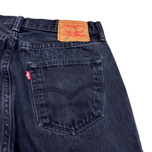 Levi's 501 Black Jean Men's Button Fly Denim Pants, Size 34 x 31 - Picture 6 of 11